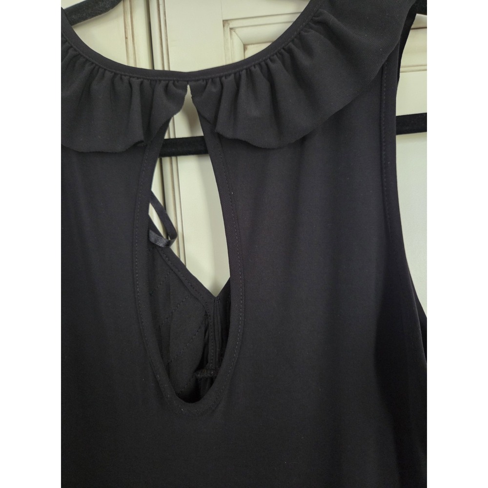 Soho‎ Ruffle Sleeveless Dress Women's M Lbd Party Summer Event Black V neck - Picture 4 of 9